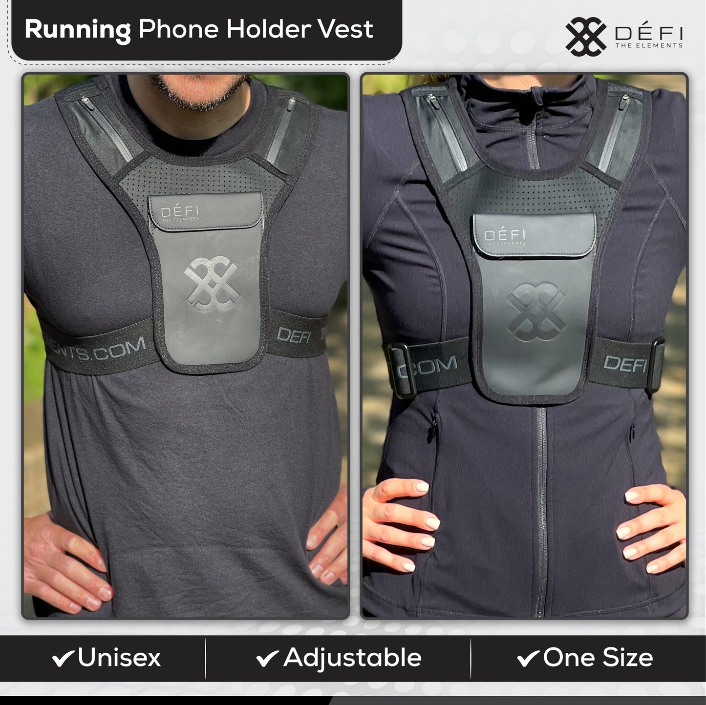 DÉFI THE ELEMENTS | Best In Class Premium Running Vest Phone Holder